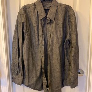 Men’s Michael Brandon dress shirt XL. Grey with black and white details